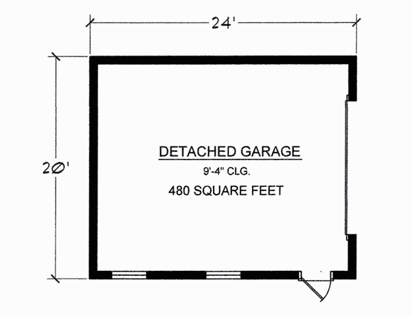 2 Car Detached Garage - click to view larger floorplan