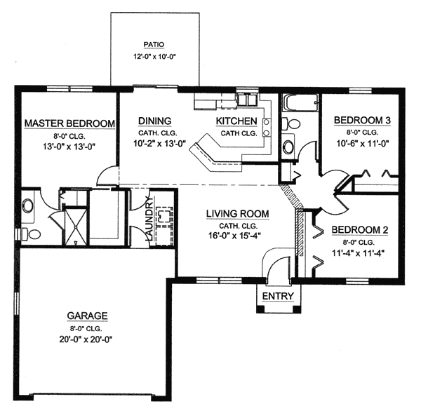 Floor Plans Merle 3 Bedroom 2 Bath 2 Car Garage 1311 
